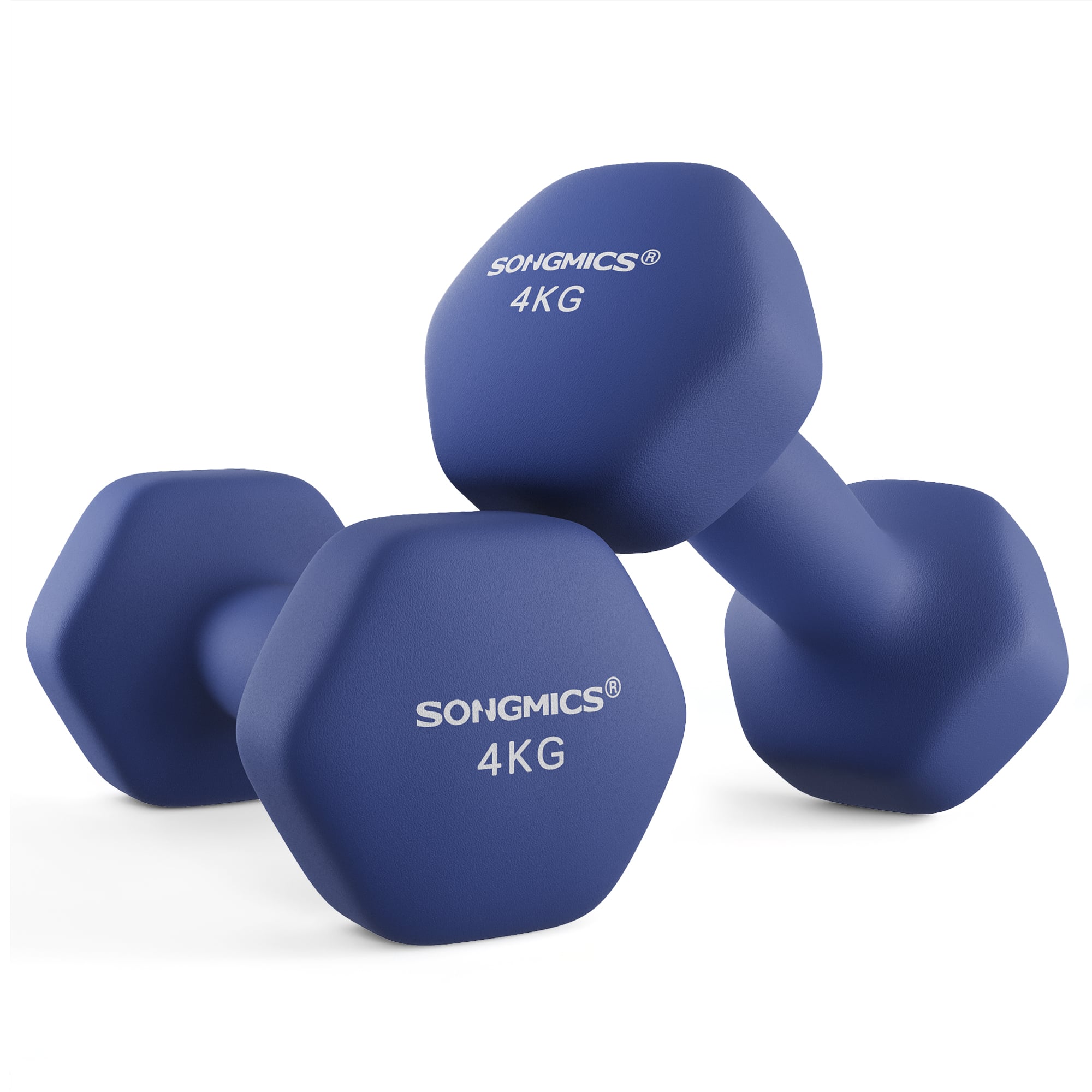 SONGMICS Håndvægte Sæt med 2 Håndvægte Sekskant Neoprenbelægning Styrketræning Træning Fitness Træning Hjem
